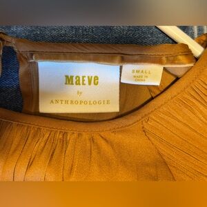 Maeve by Anthropologie Mustard Satin Dress